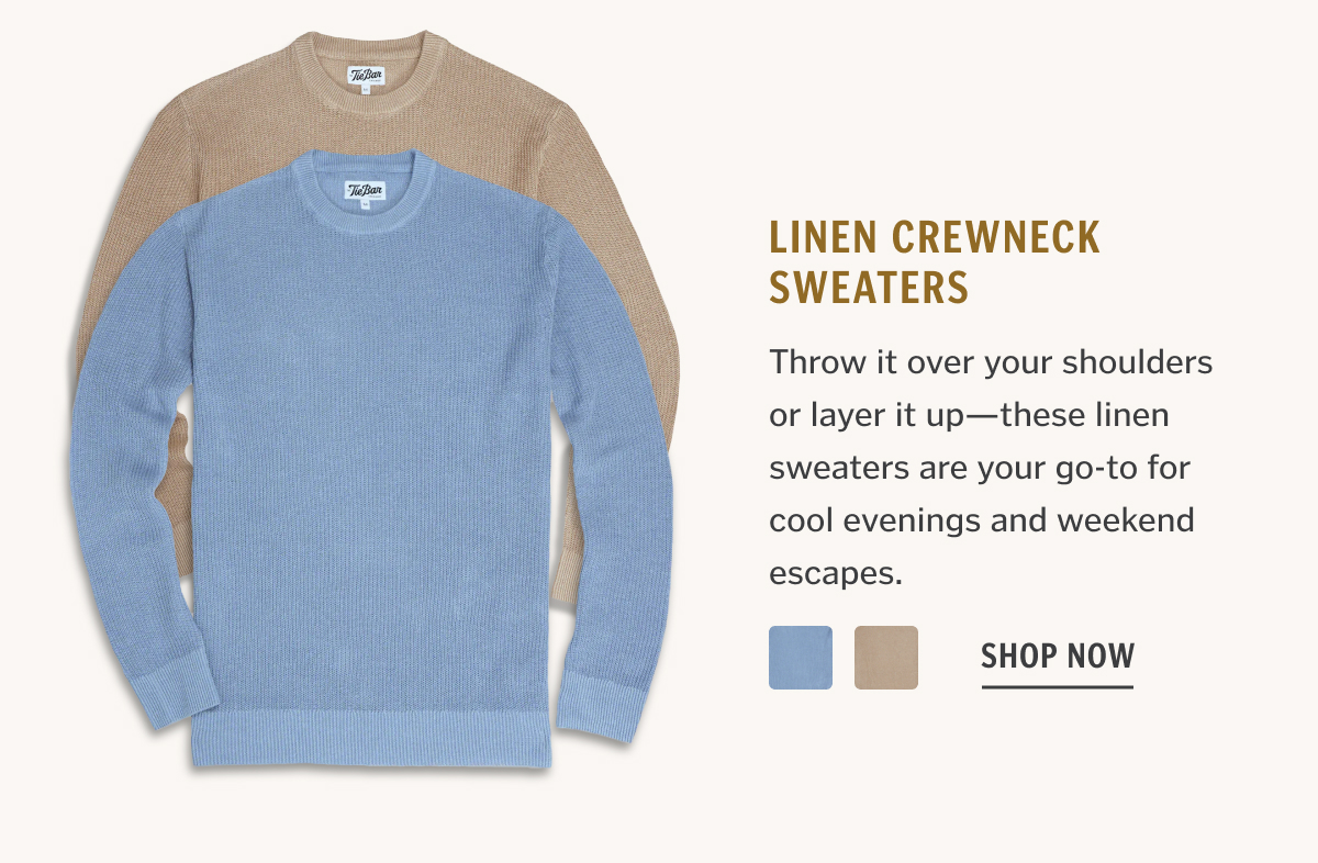 Throw it over your shoulders or layer it up—these linen sweaters are your go-to for cool evenings and weekend escapes.