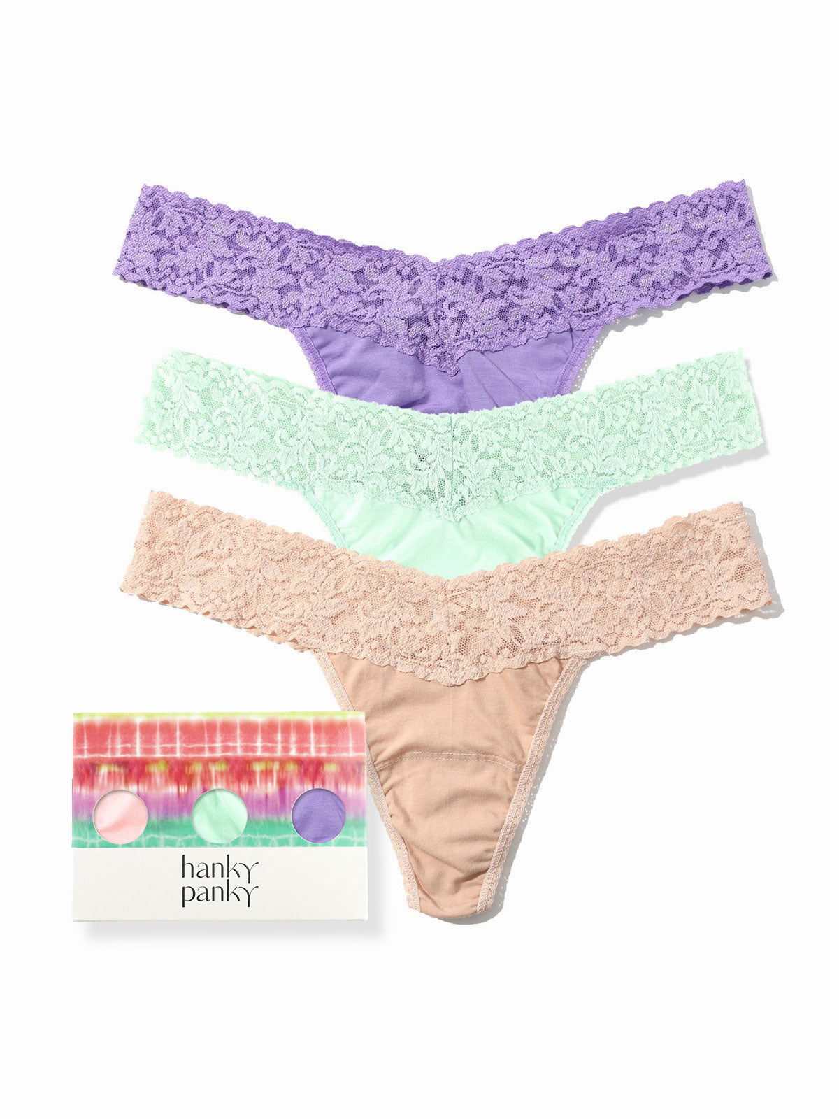 Image of 3 Pack Supima® Cotton Original Rise Thongs Spring Hues