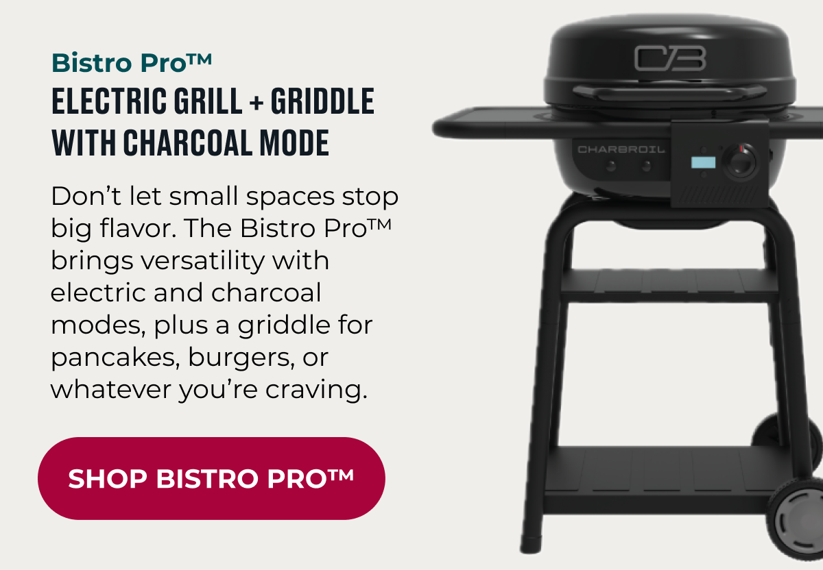 Bistro Pro™️ Electric Grill + Griddle with Charcoal Mode