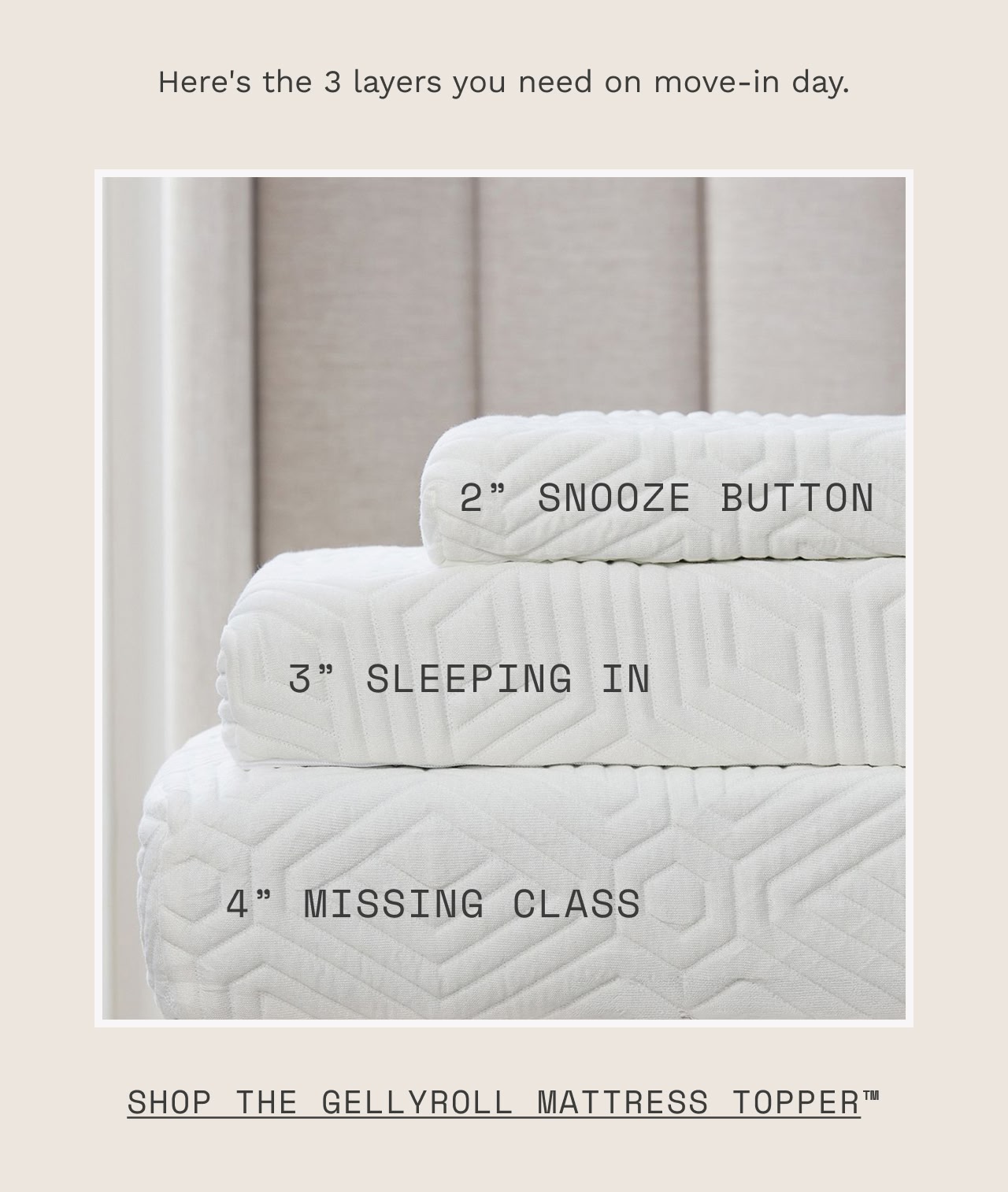 THE GELLYROLL MATTRESS TOPPER