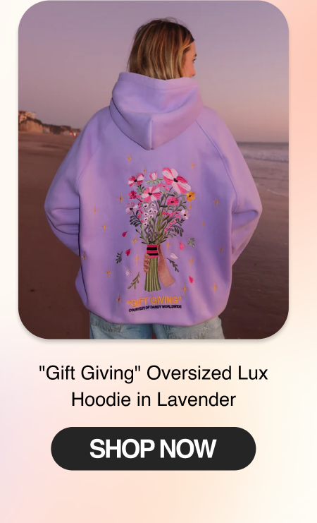 "Gift Giving" Oversized Lux Hoodie in Lavender