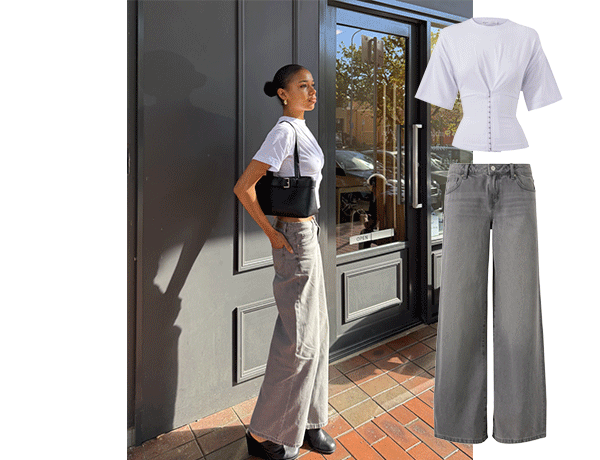 Onyx Top & Low Rise Baggy Jean