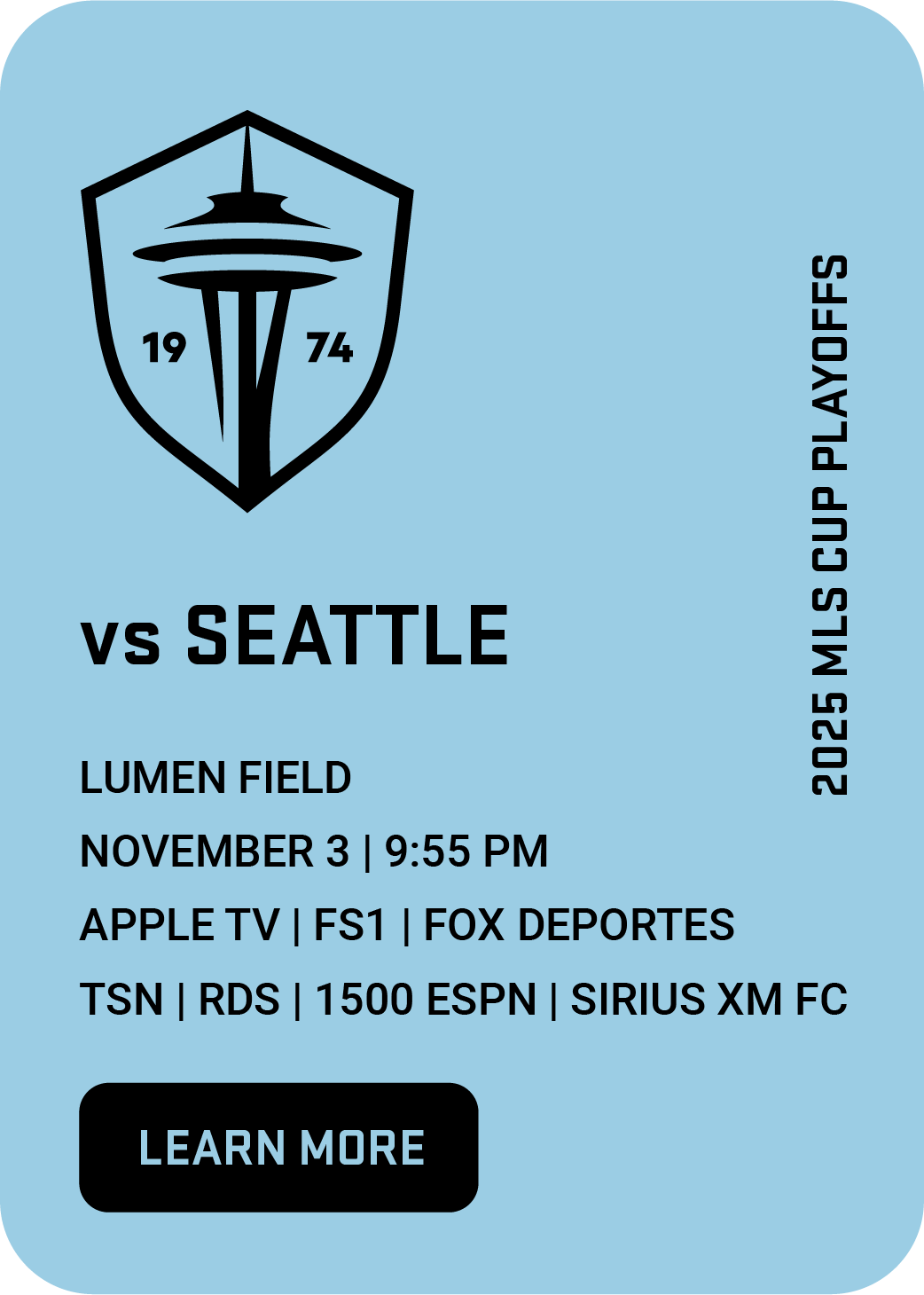 SEAvMIN | Lumen Field | November 3, 2025 at 9:55 p.m. CT