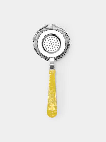 Enameled Silver-Plated Cocktail Strainer