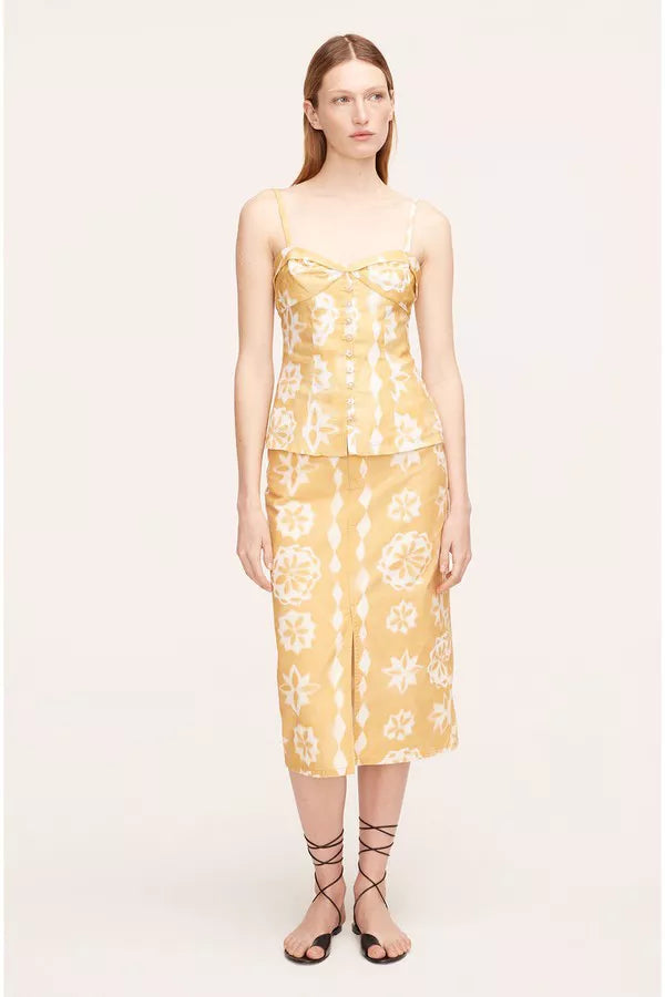 Image of Paper Fleur Cotton Canvas Midi Skirt