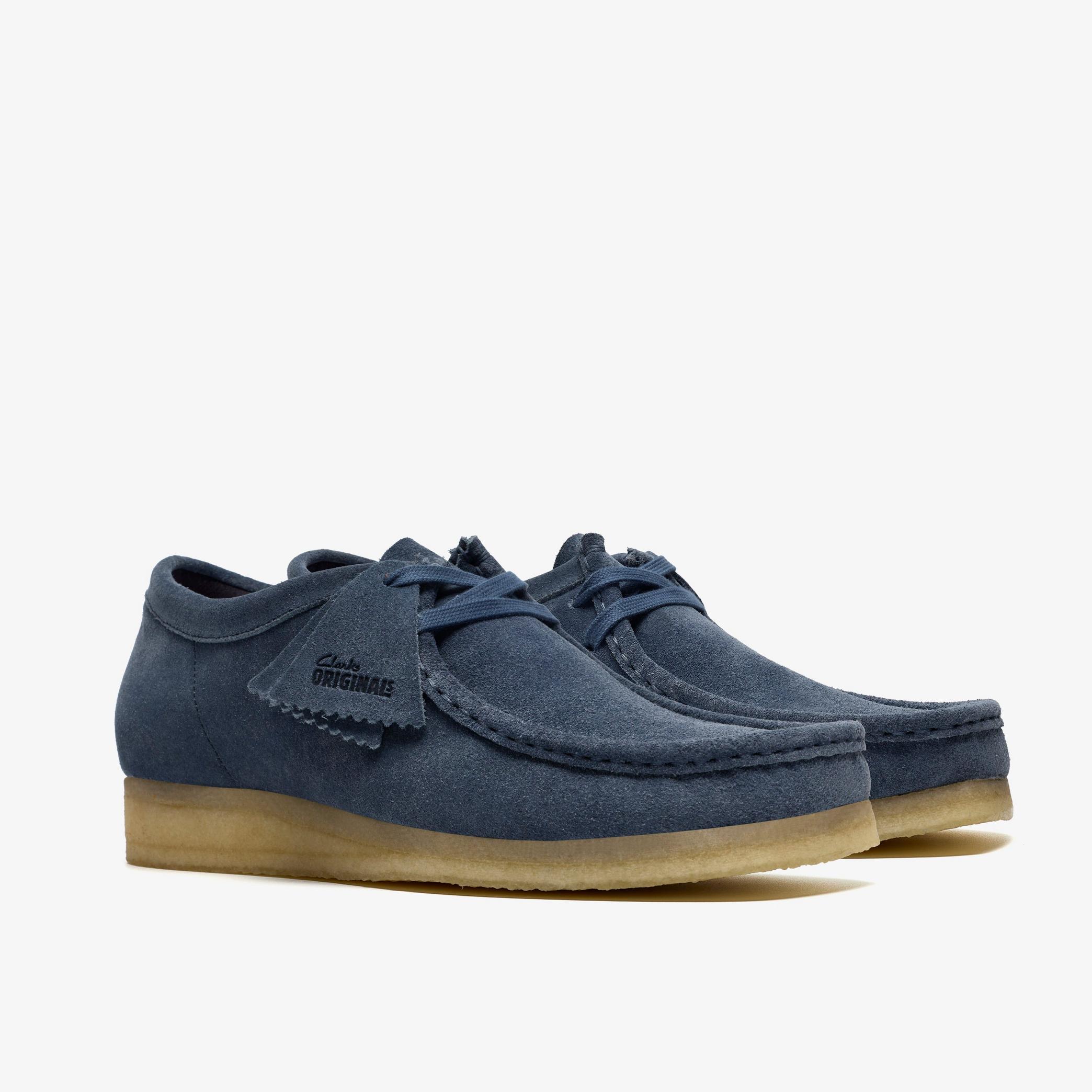 Shop Wallabee Denim Blue Suede