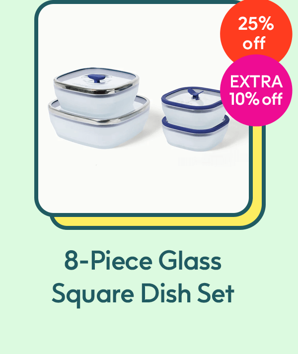 8-Piece Glass Square Dish Set