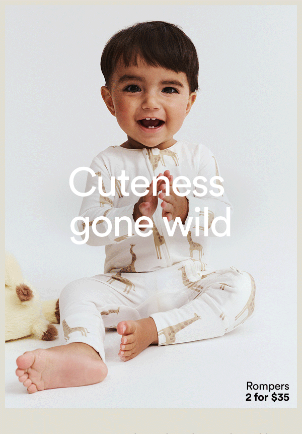 Cuteness gone wild - A roar-some range of pastels and pop prints with accessories to match. Built for wild wiggles, midnight wakes and changes on the go.