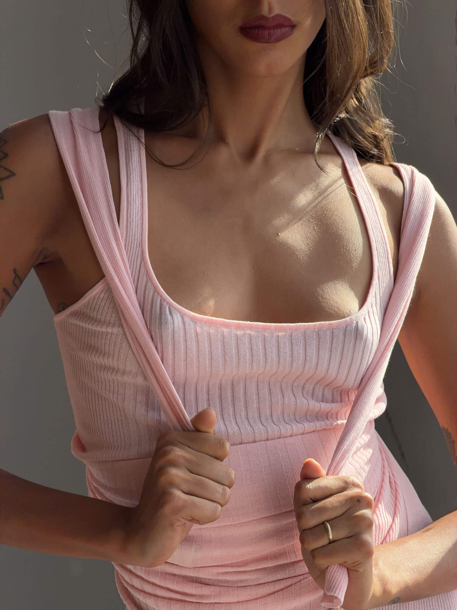 Image of Ribbed Knit Tank Top