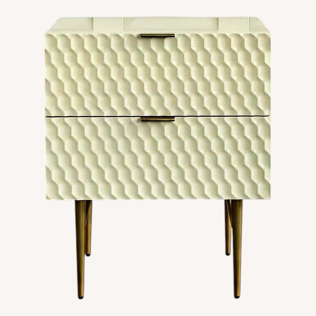 Image of West Elm Audrey Nightstands Pair In Parchment