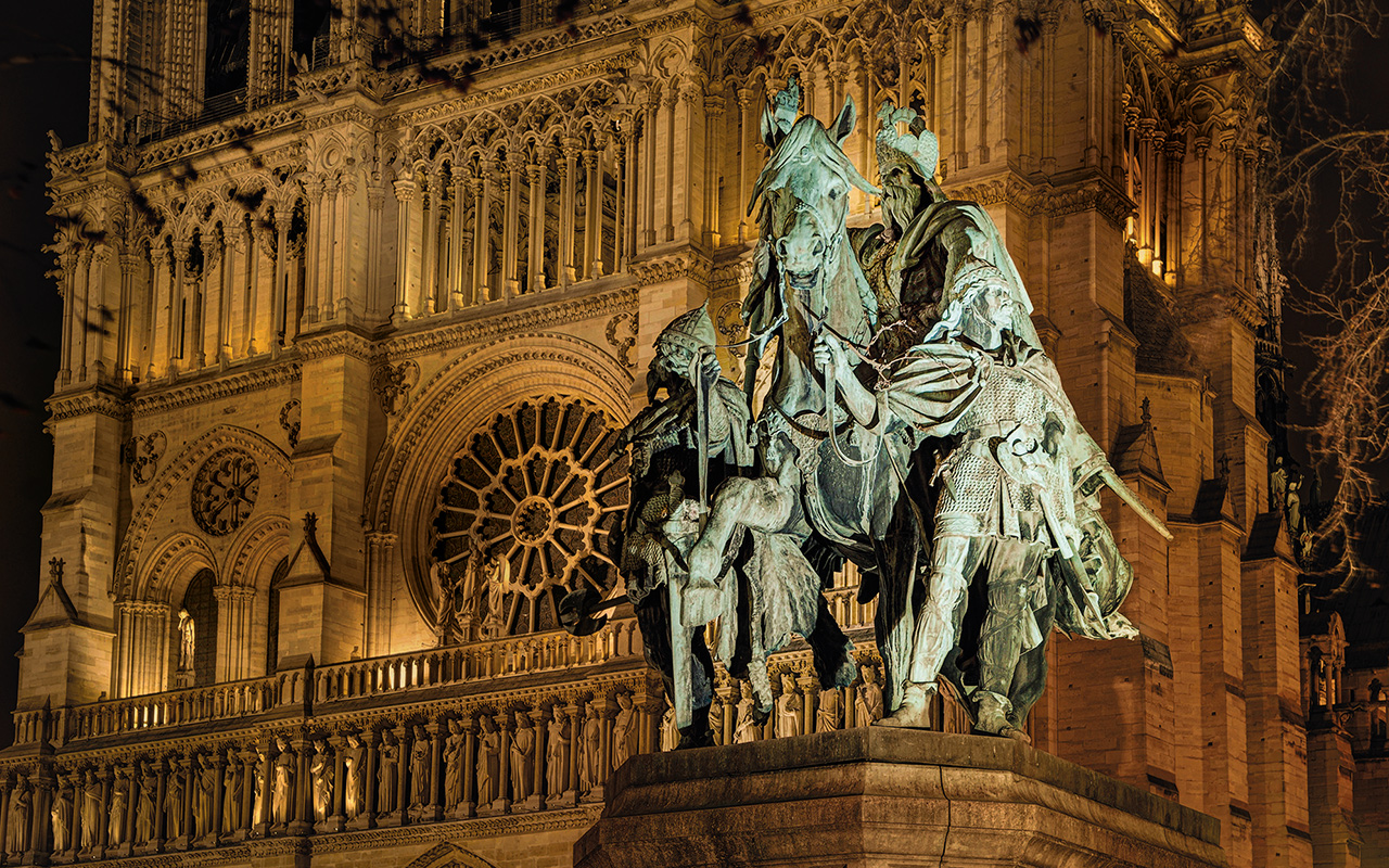 An 1878 statue of the emperor, Charlemagne