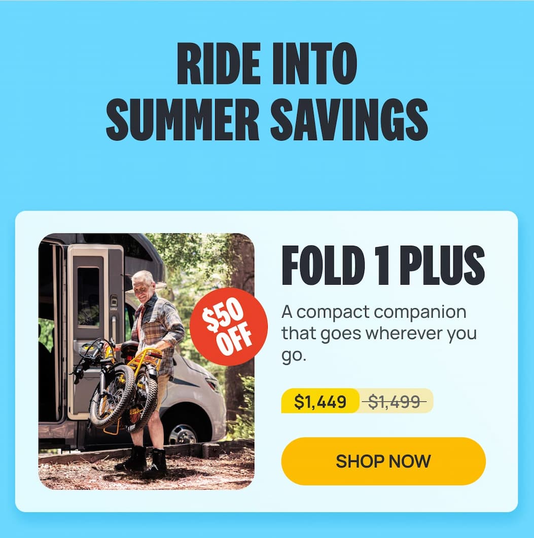 FOLD 1 PLUS Ebike with $50 off discount
