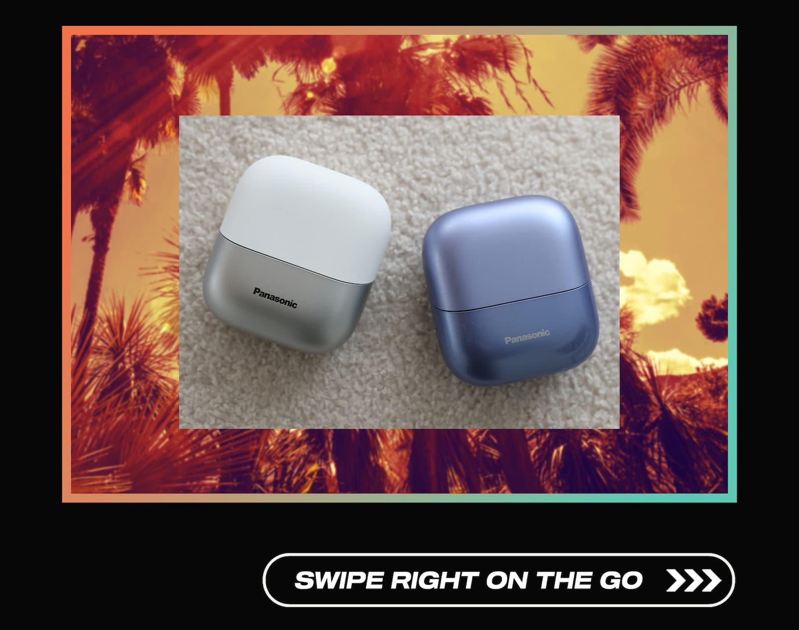 The "swipe right" compact shaver is perfect for a woman on the go.. 