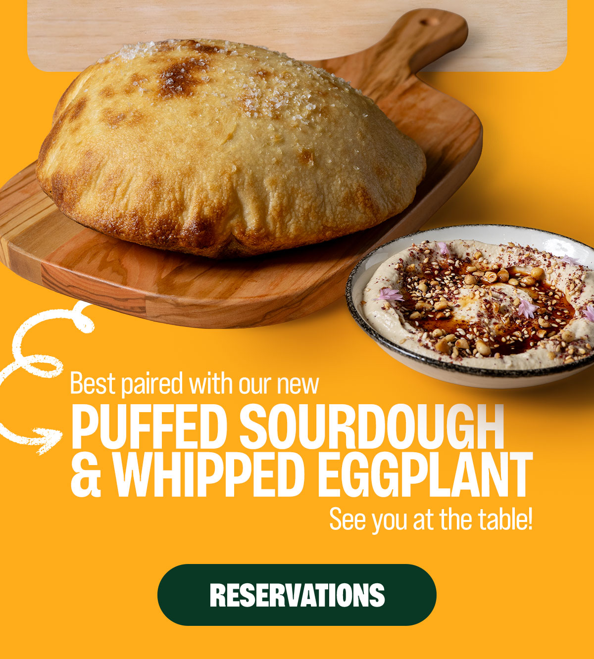 New Puffed Sourdough & Whipped Eggplant