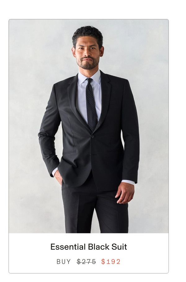 Essential Black Suit $192