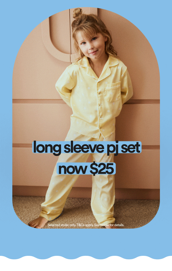long sleeve pj set now $25