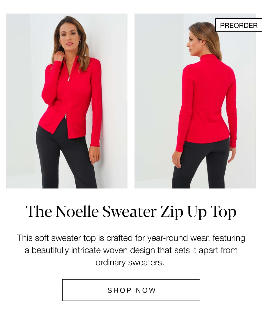 The Noelle Sweater Zip Up Top. SHOP NOW