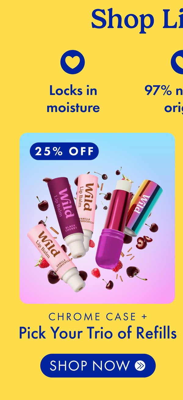 CHROME CASE AND CHOOSE YOUR LIP BALM REFILL 