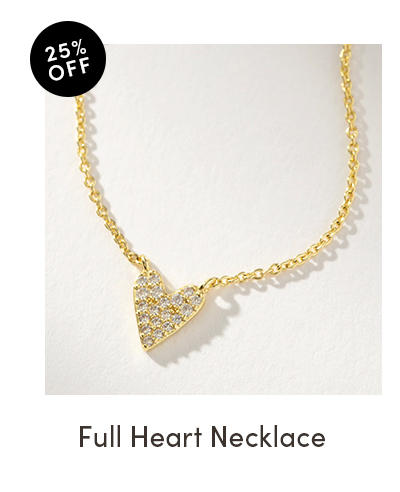 Full heart necklace currently 25% off