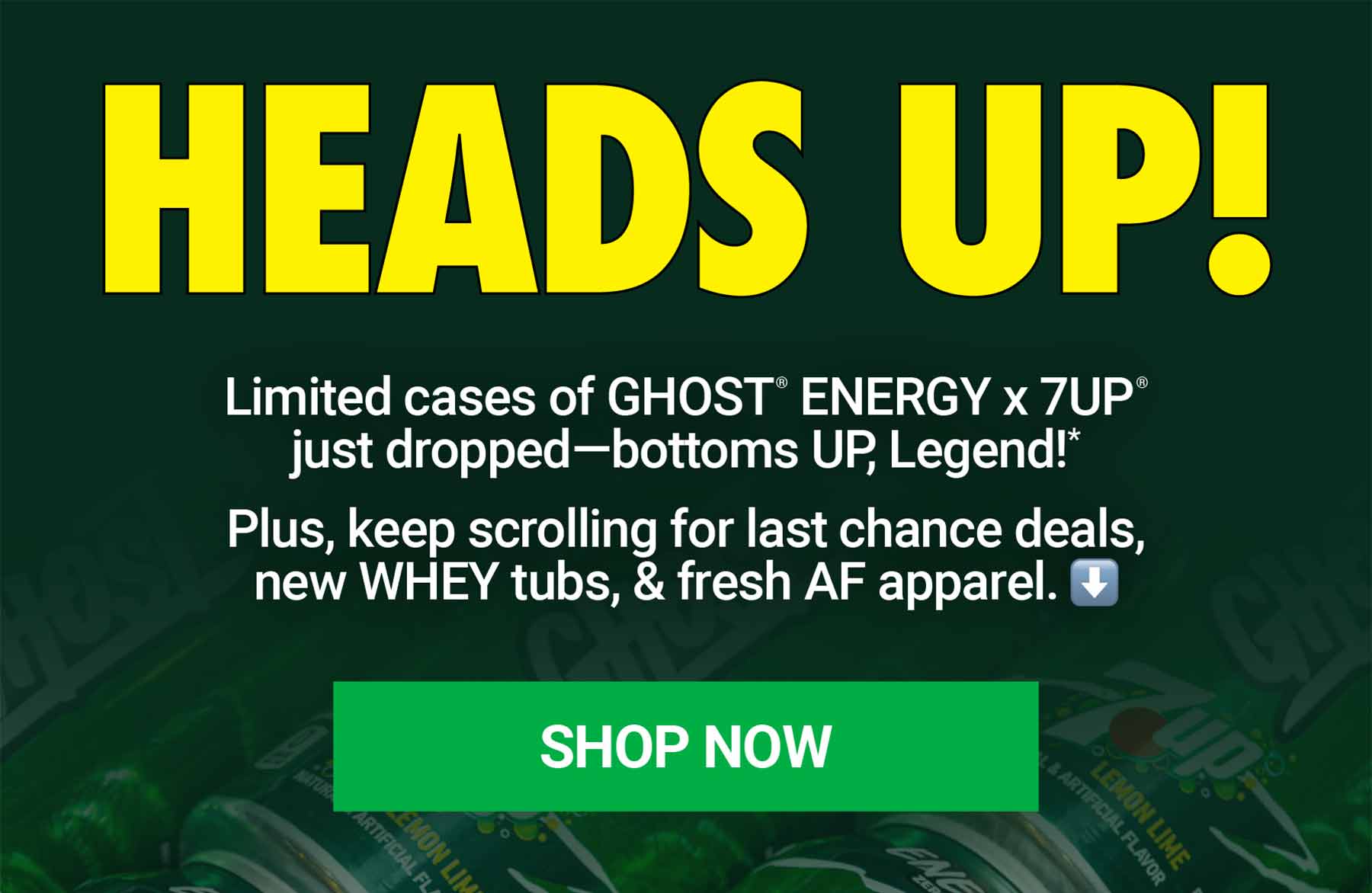GHOST®&nbsp;ENERGY CASES x 7UP®&nbsp;just dropped!