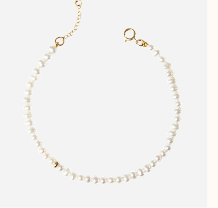 14ct Gold Rainbow Or Pearl Beaded Bracelet
