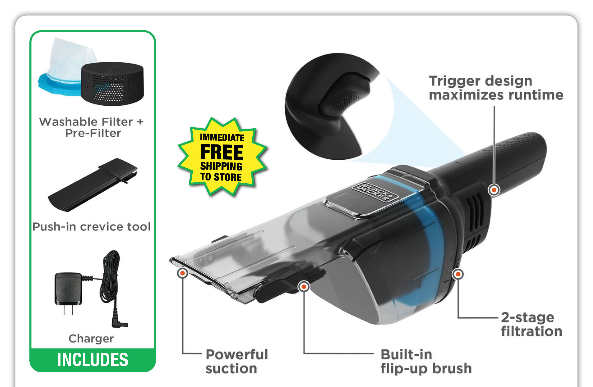 Black + Decker dustblaster® blast™ Cordless Handheld Vacuum - ONLY $14.99 After Rebate*!