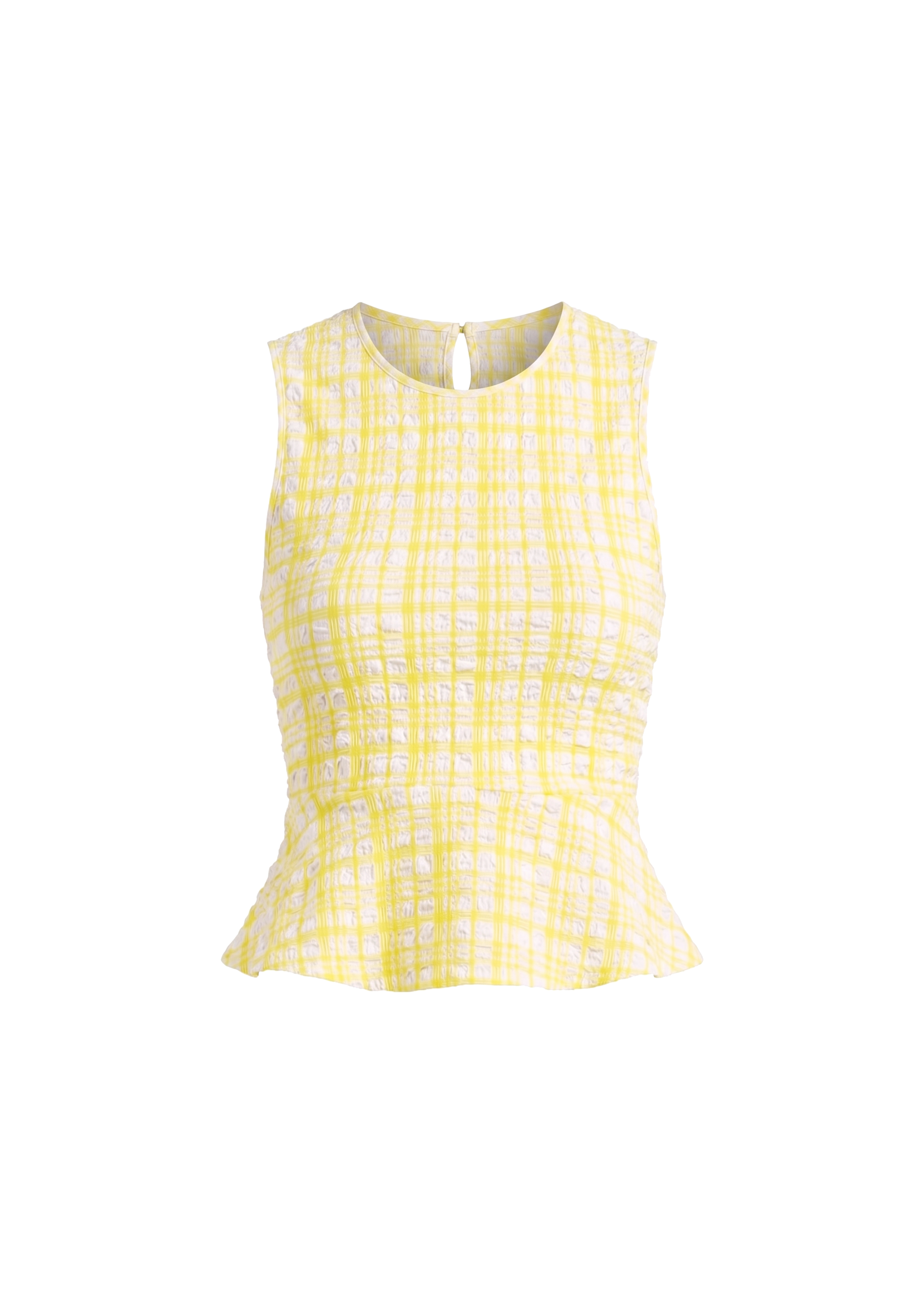 Yellow plaid sleeveless top