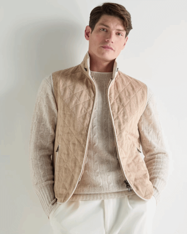 Men's Herringbone Linen Blend Vest