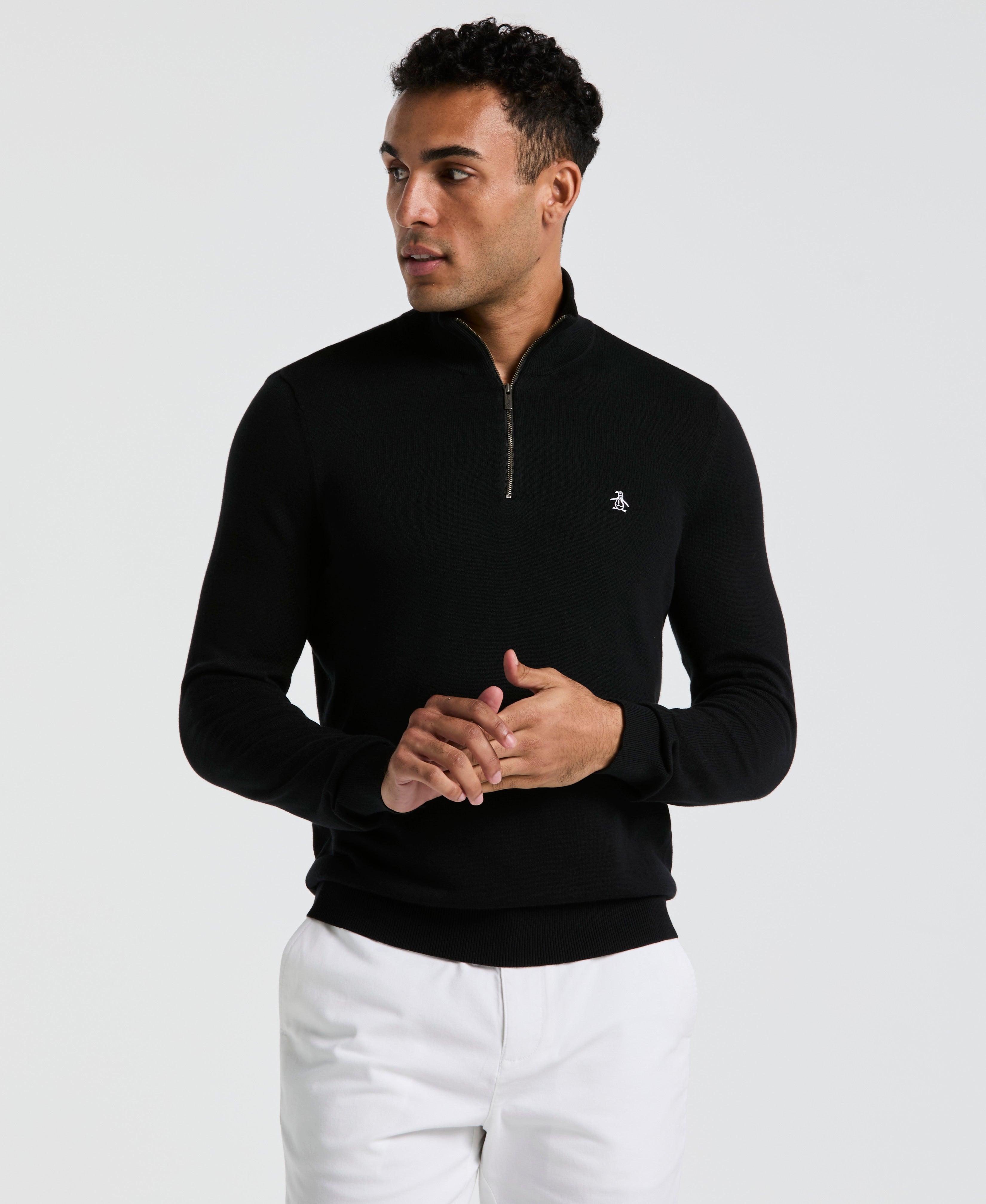 Image of Quarter Zip Jersey Sweater