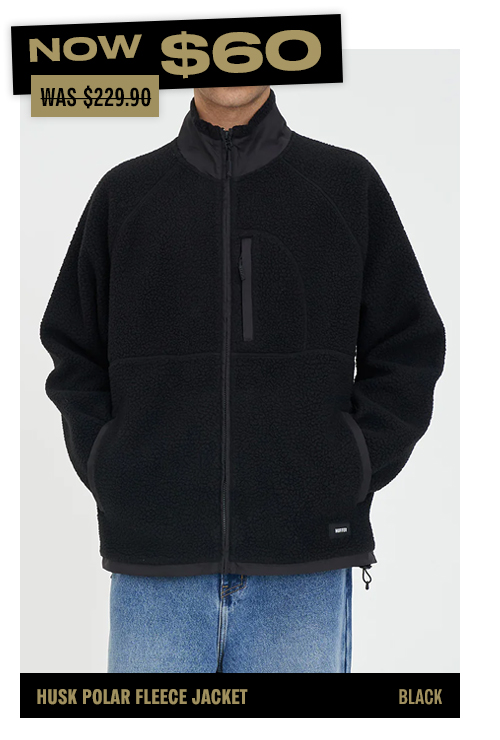 HUSK POLAR FLEECE JACKET BLACK