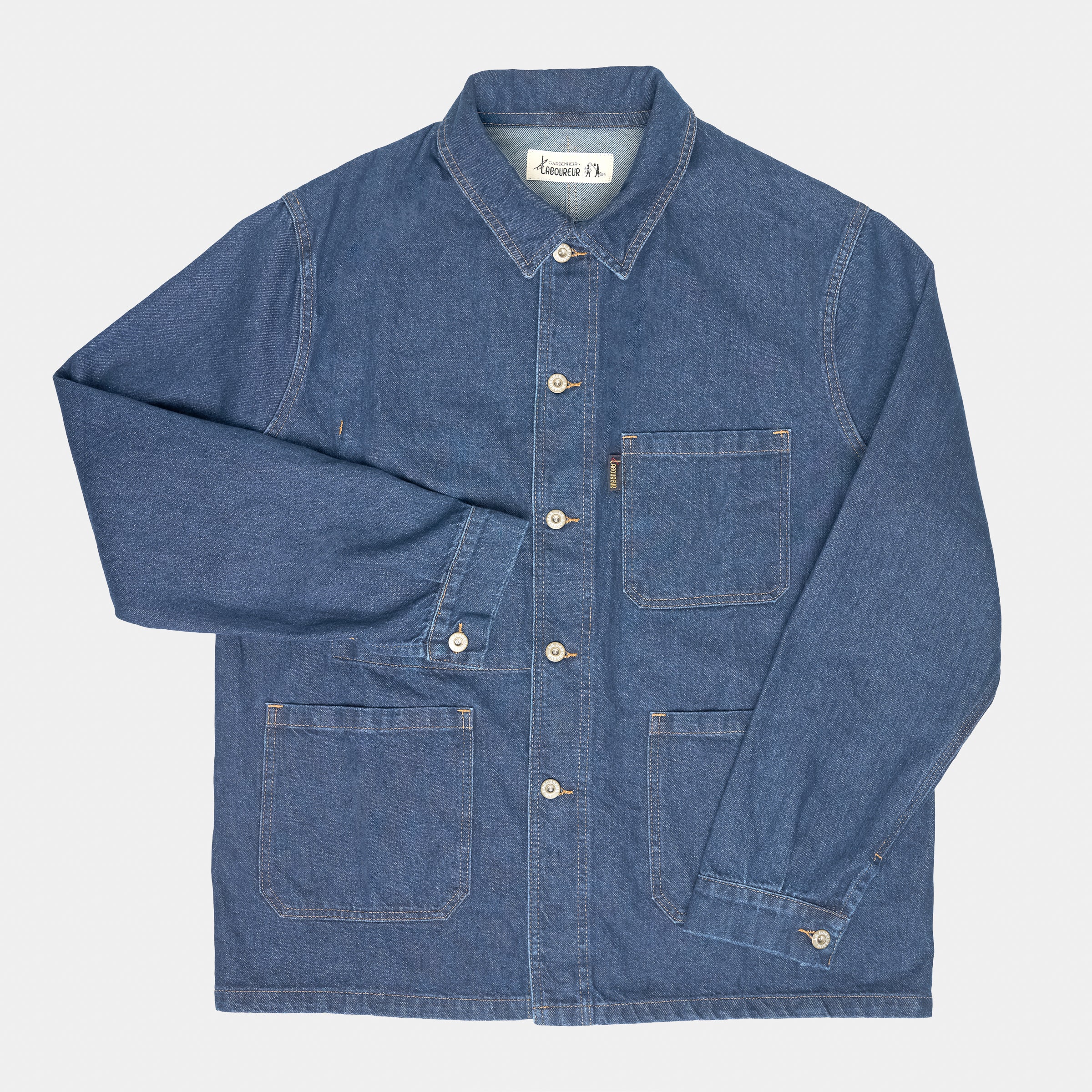 Image of Le Laboureur x Gardenheir Stonewashed Work Jacket in Light Denim
