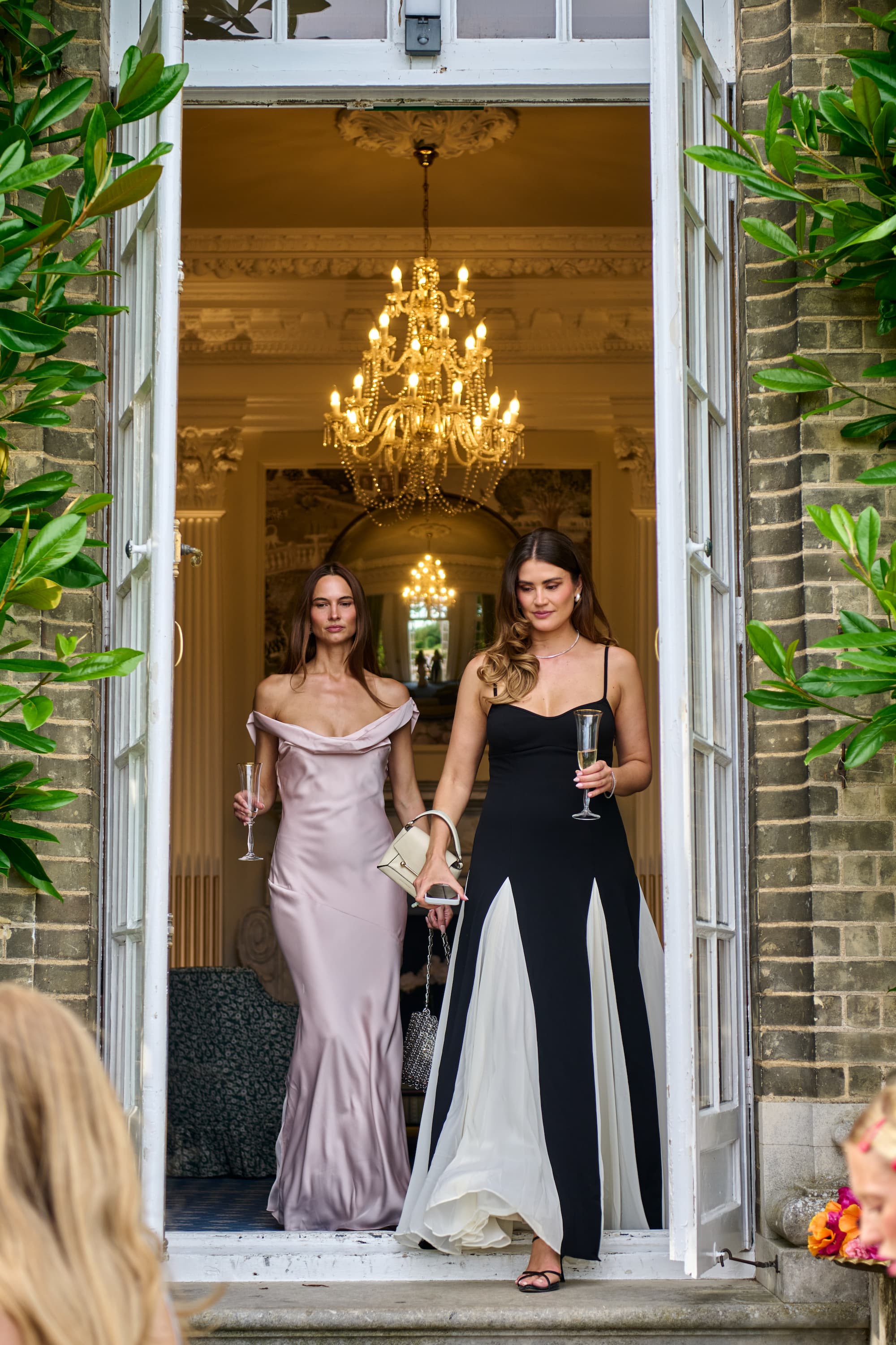 Elegant Azazie occasion dresses displayed during the getting ready session