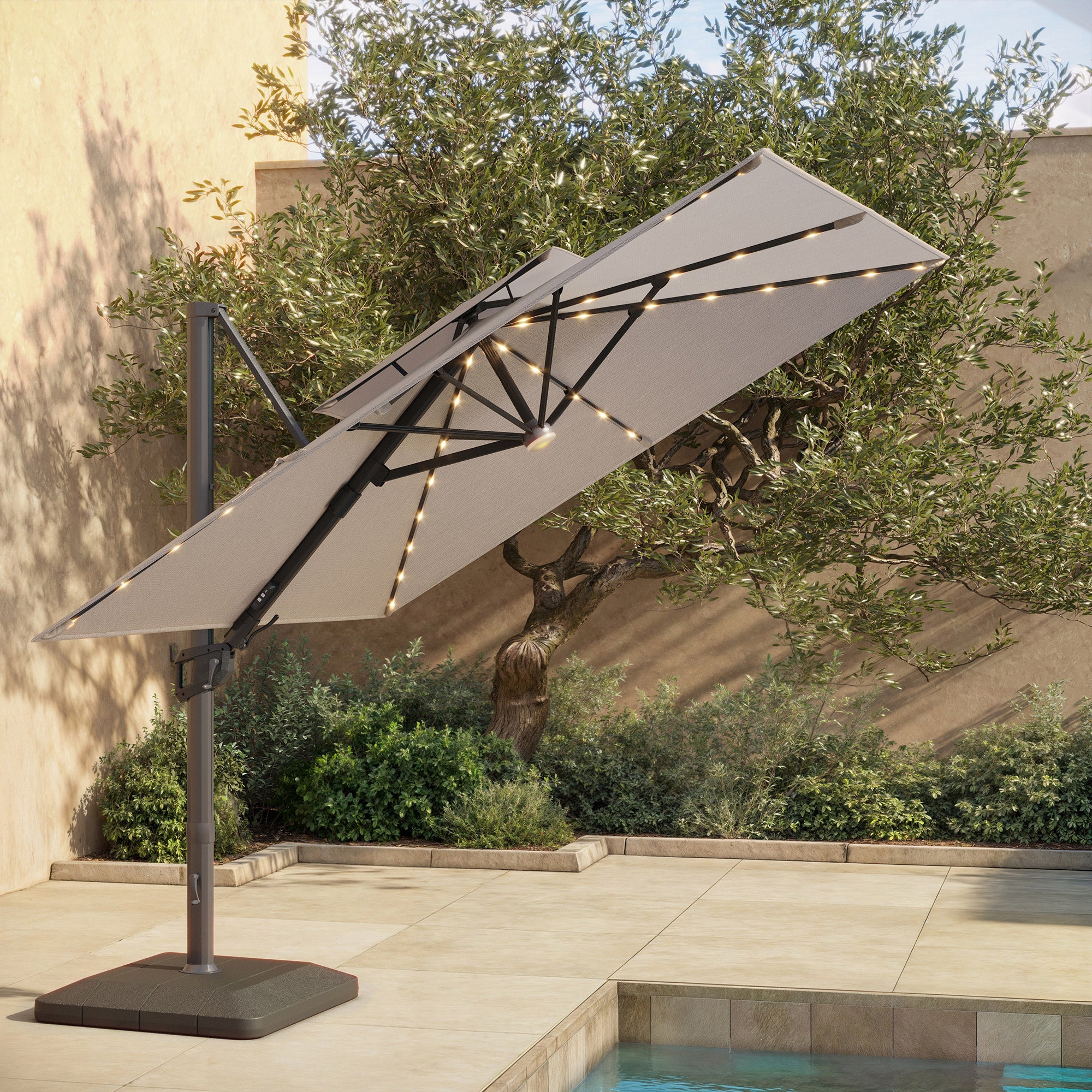 Season's Sentry 10' 2-Tier Solar LED Cantilever