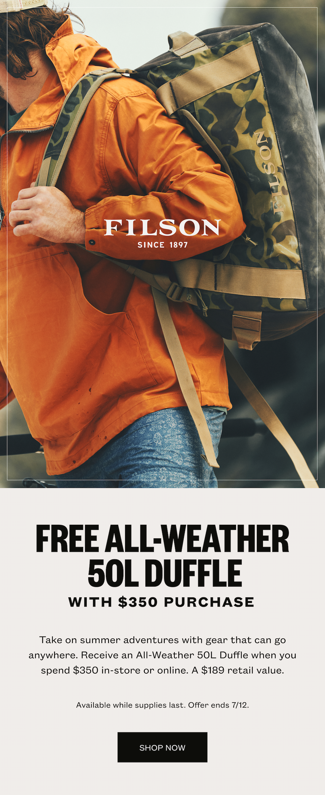 Free All-Weather 50L Duffle