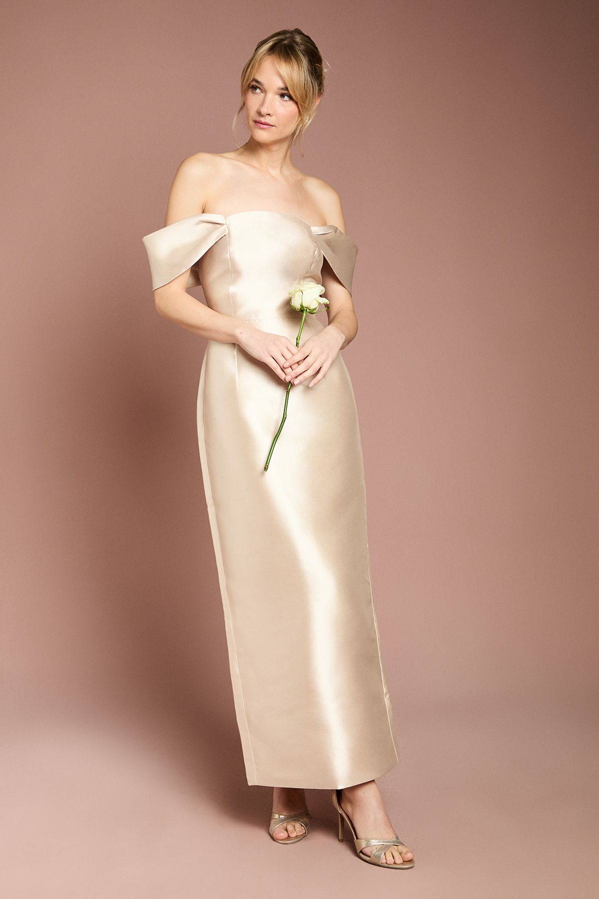 Coast Honoured Twill Bardot Column Midi Bridesmaid Dress