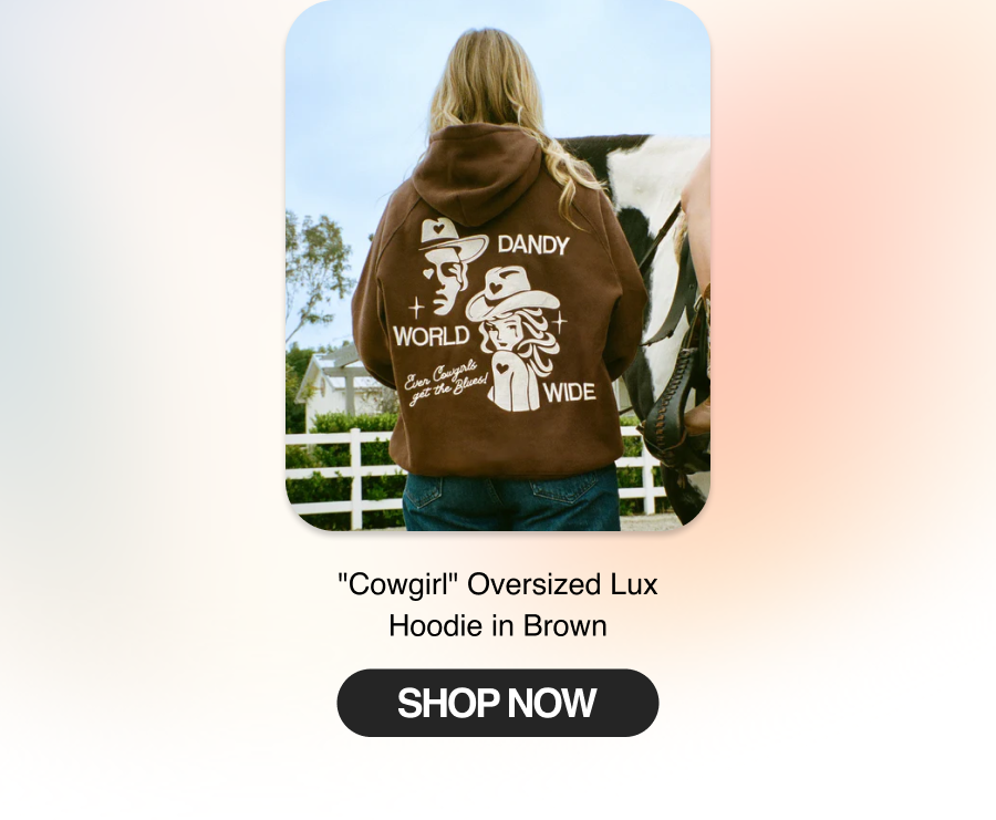 "Cowgirl" Oversized Lux Hoodie in Brown