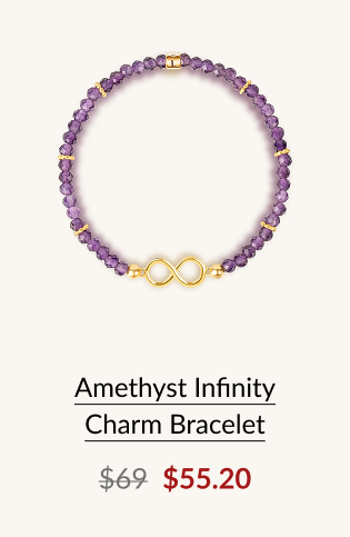 Amethyst Infinity Charm Bracelet