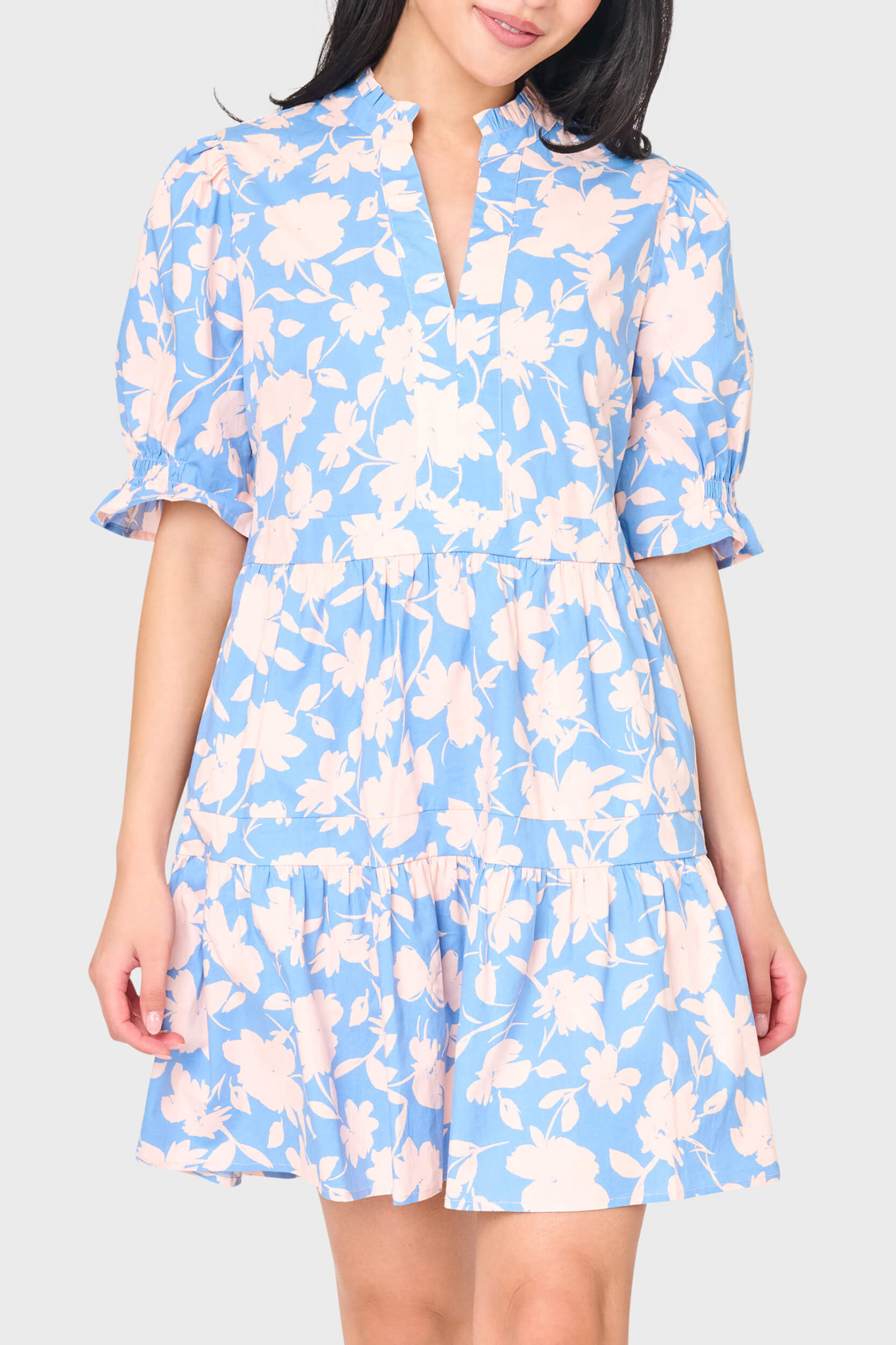 Puff Elbow Sleeve Decked Out Day Dress