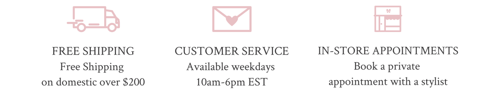 Free Shipping / Customer Service / In-Store Appointments - turn images on for full details