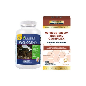 trunature Pycnogenol 100 mg or Nature's Lab Whole Body Herbal Complex
