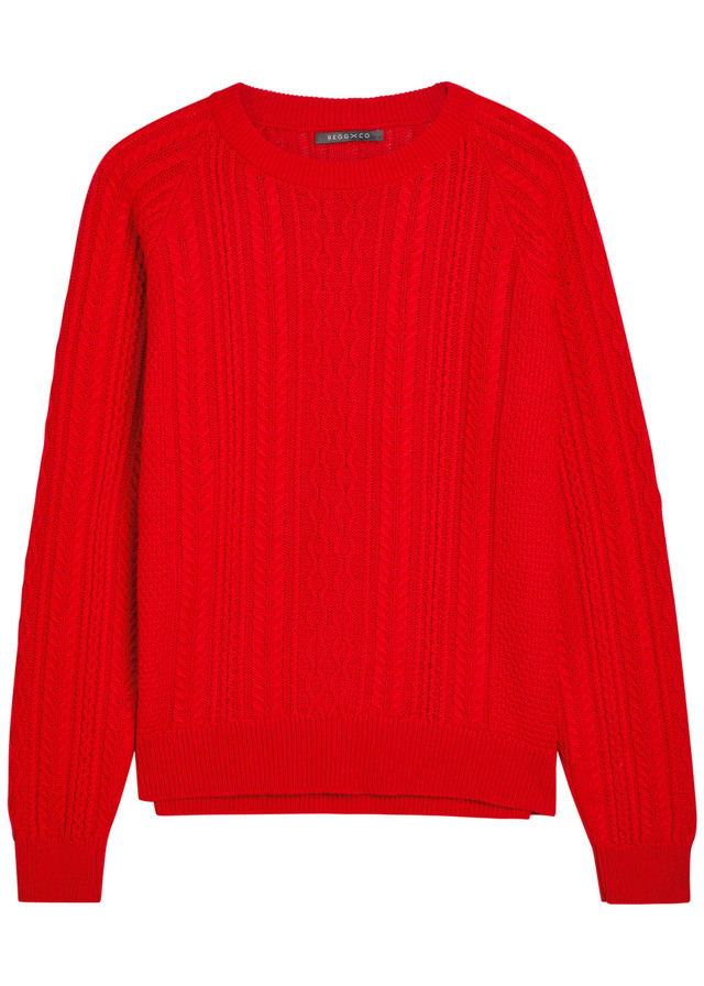 BEGG X CO Maytime cable-knit cashmere and cotton-blend jumper