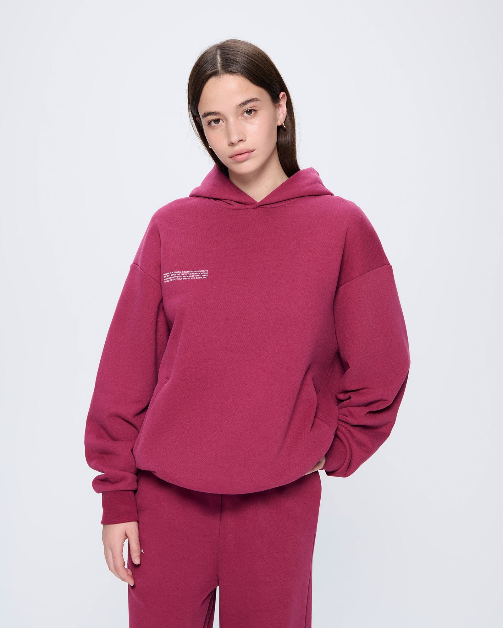 Image of Womens 365 Midweight Hoodie—Milkyway Maroon