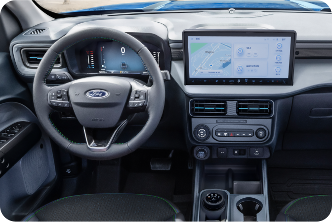 A close‑up view of the Ford Maverick&reg; truck&rsquo;s touchscreen