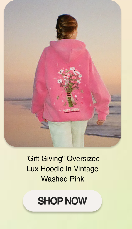 "Gift Giving" Oversized Lux Hoodie in Vintage Washed Pink