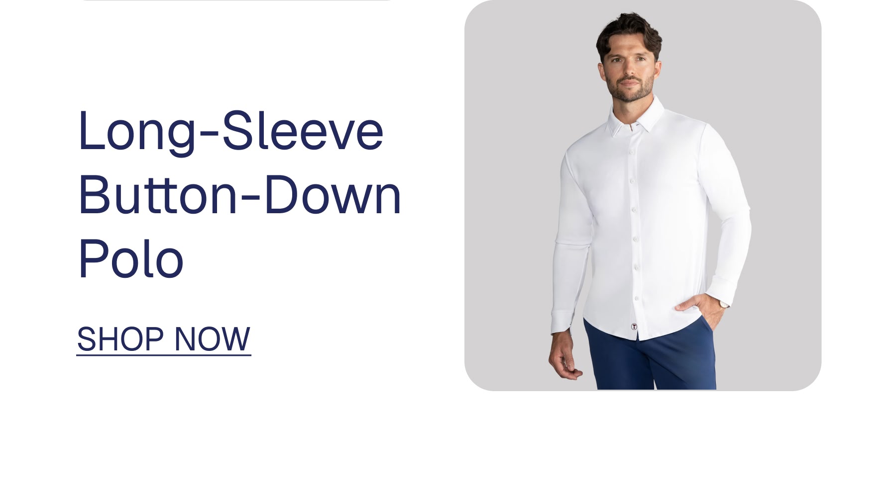 Long-Sleeve Button-Down Polo