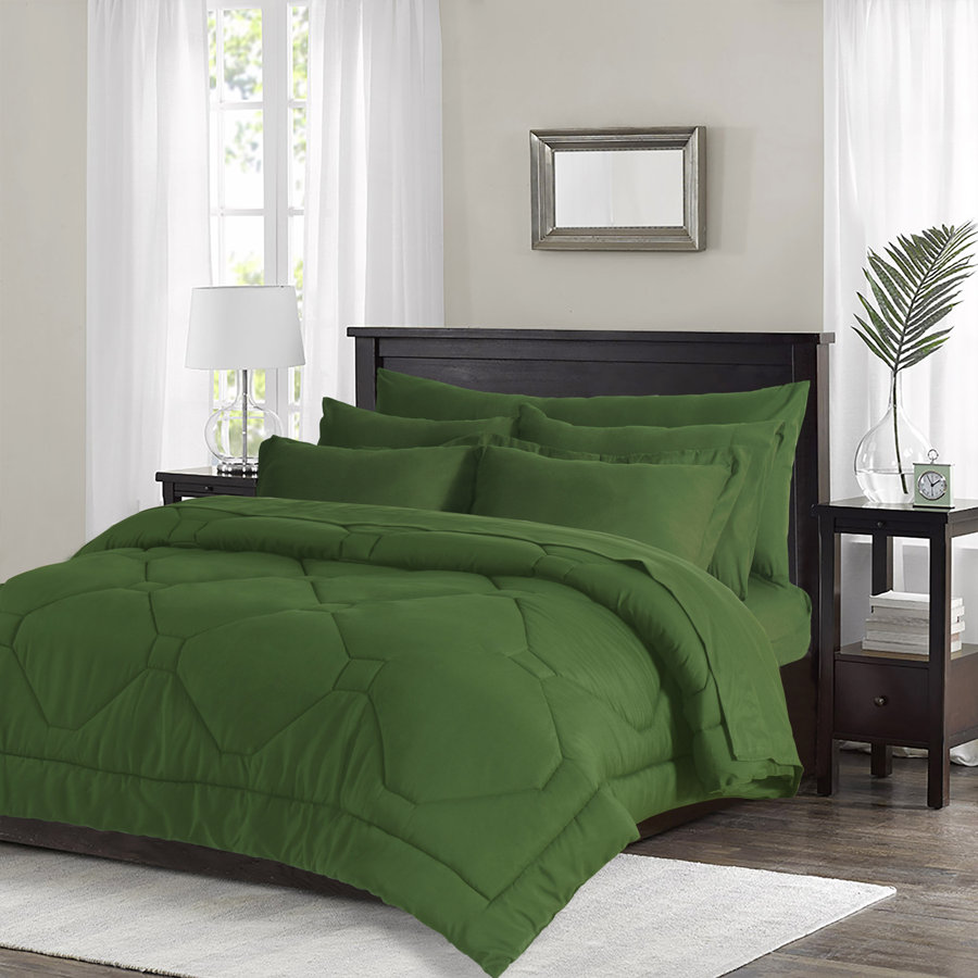 8 PCS Modern Comforter Set with Sheets All Season Bed in a Bag