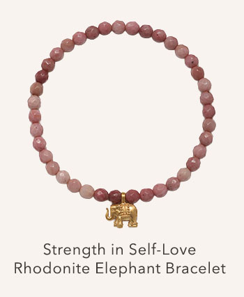 Strength in Self Love Rhodonite Elephant Bracelet