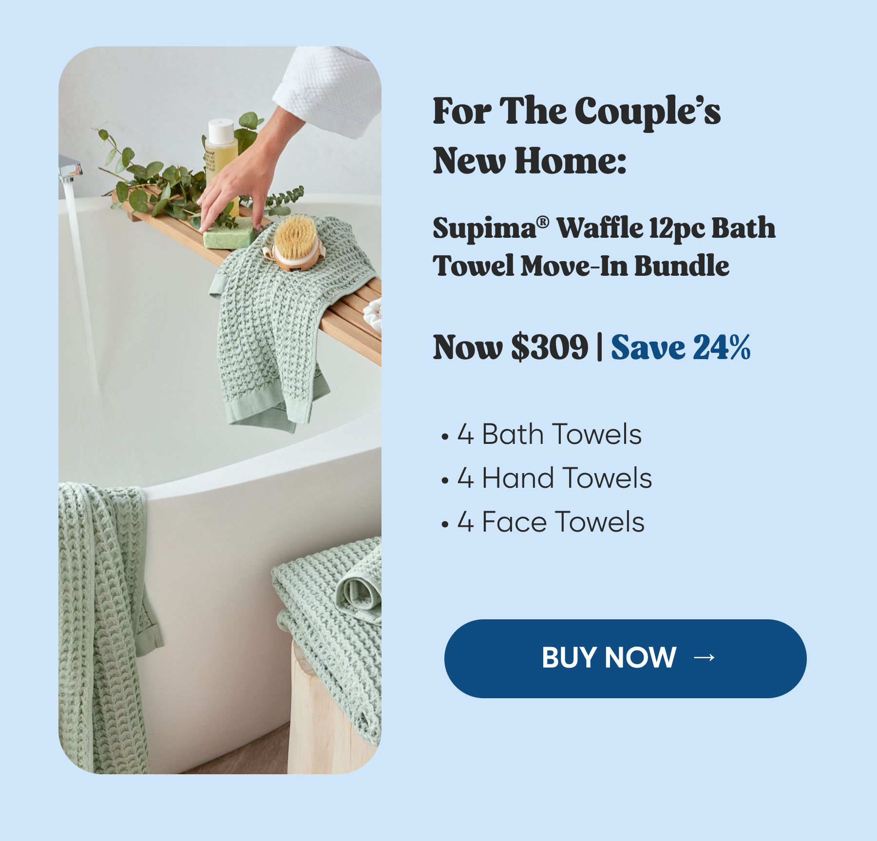 Supima® Waffle 12pc Bath Towel Move-In Bundle