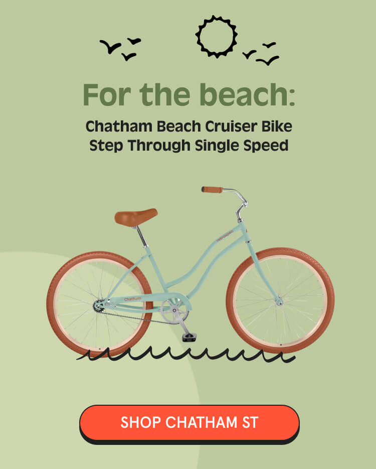 for the beach: chatham beach cruiser bike step through single speed shop chatham st button