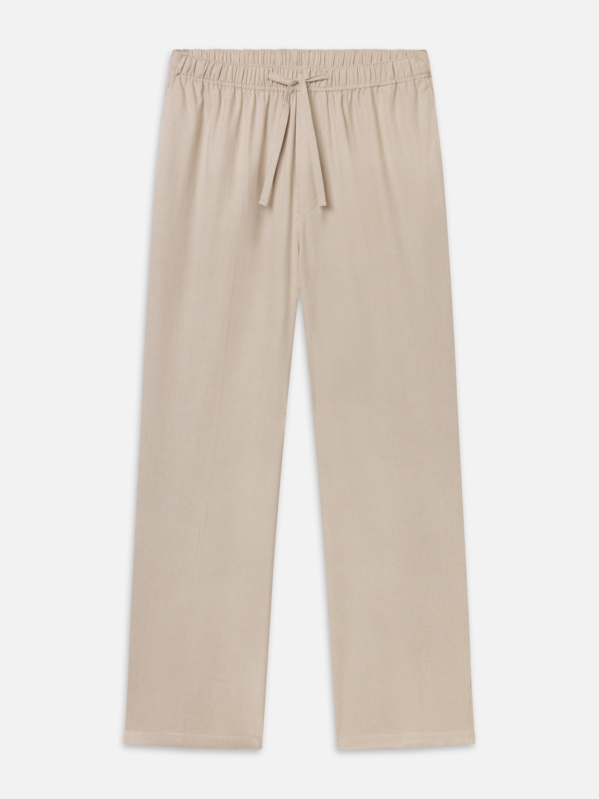COTTON EASY TROUSERS IN BROWN STRIPE